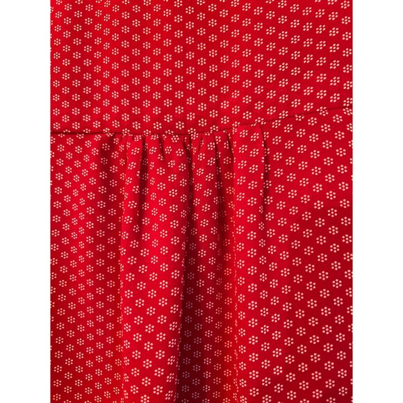 Papermoon Orange Red Polka Dot Button Down Blouse 3X Polyester Lined Ruching - Picture 8 of 12